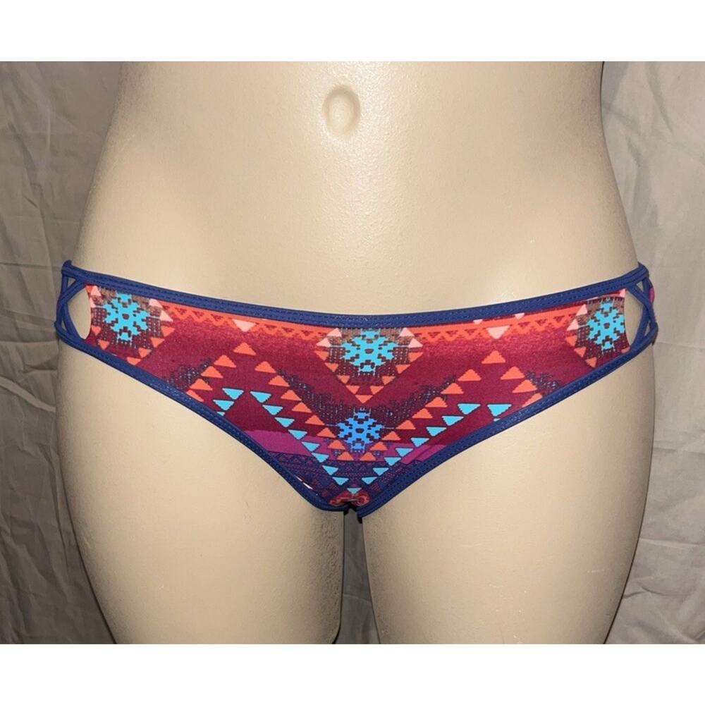 ARIZONA JEANS Multi-Colored Hipster Bikini Bottom; Size M. See Pics